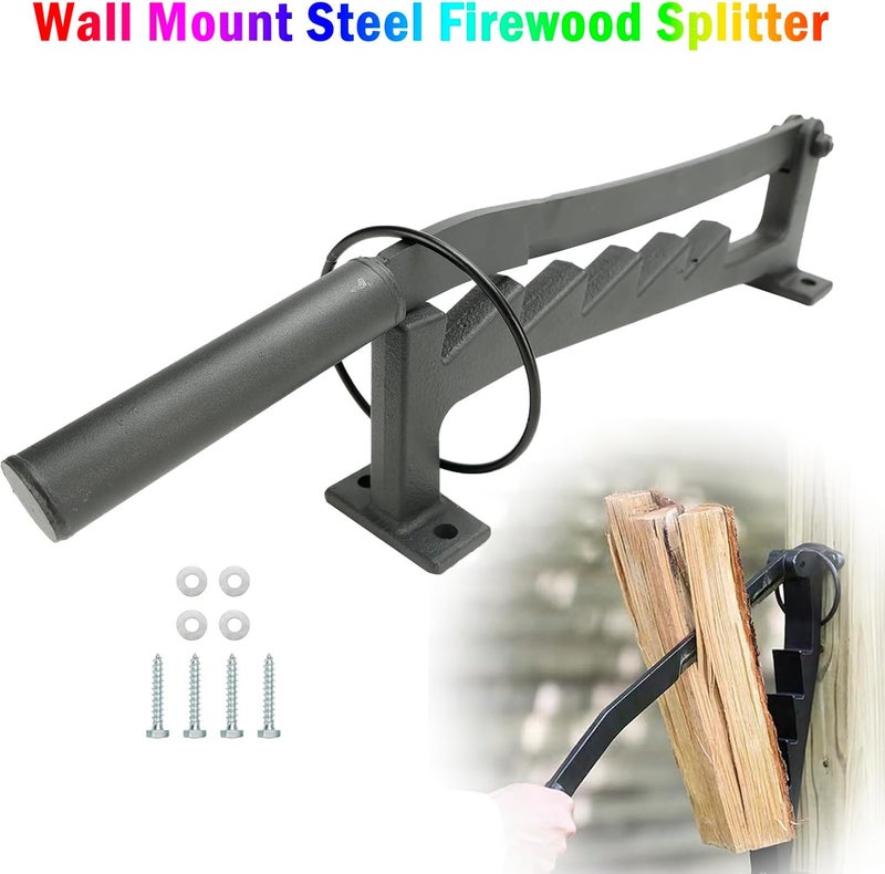 Frezon Wall Mount Steel Firewood Splitter,Kindling Wood Cracker Cutting Tool,firewood kindling Splitter for Home Indoor Outdoor - Image 2